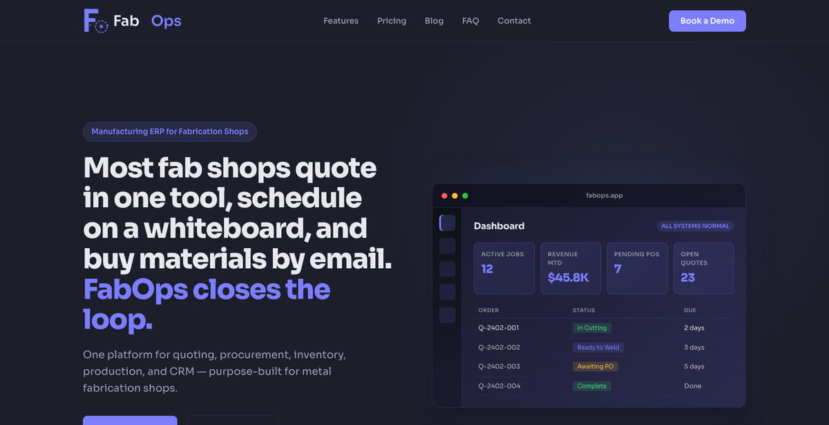 FabOps interface